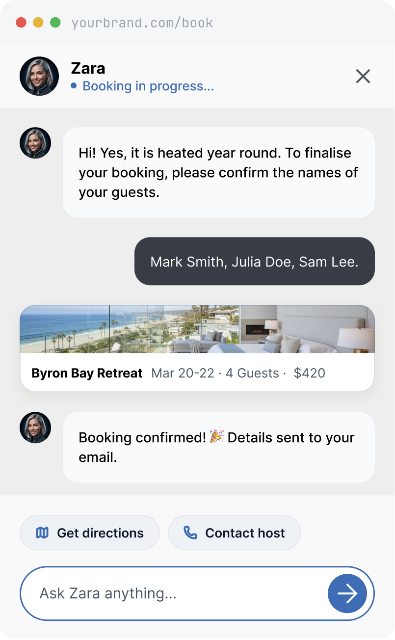 AI booking site