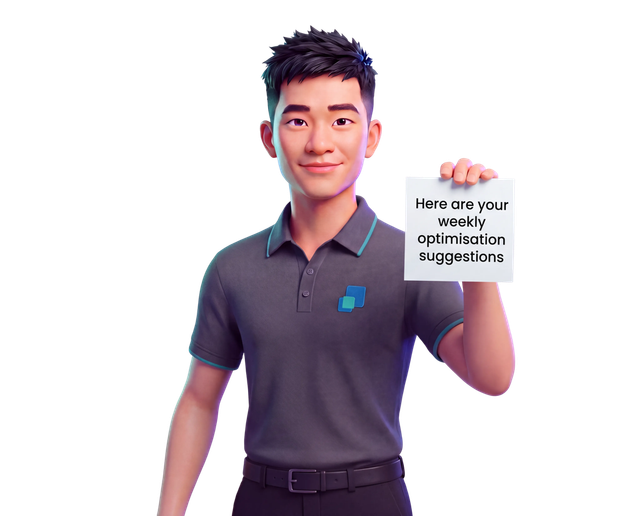 Niko holding a note of weekly optimisation suggestions