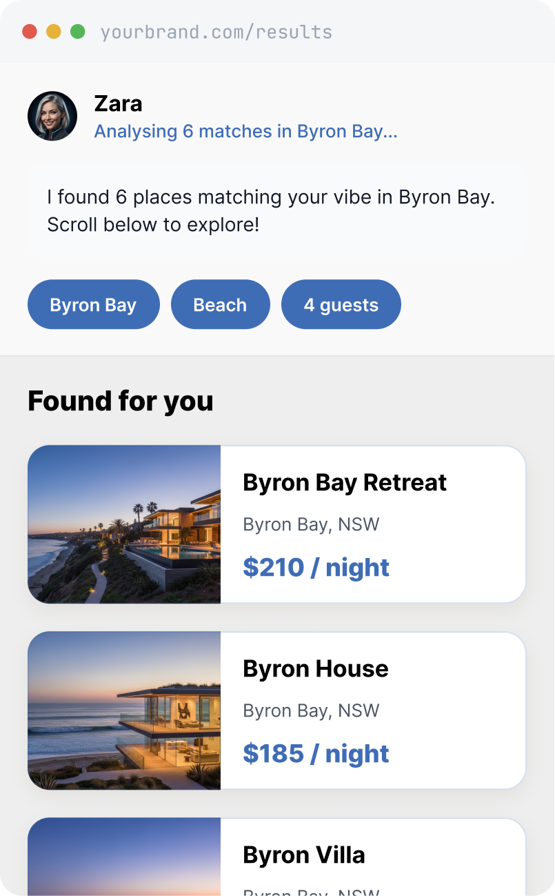 AI booking site